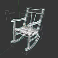 Classic Wooden Rocking Leisure Chair With Armrests And Slatted Seat Design