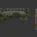 Ancient Stone Bridge With Cobblestone Surface Metal Railings And Mossy Pillars