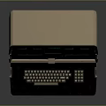 Vintage Portable Computer With Green Screen Display Foldable Brown Case Separate Keyboard 3d model