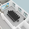Office Floor Plan Design With Multiple Workstations Meeting Rooms And Lounge Areas