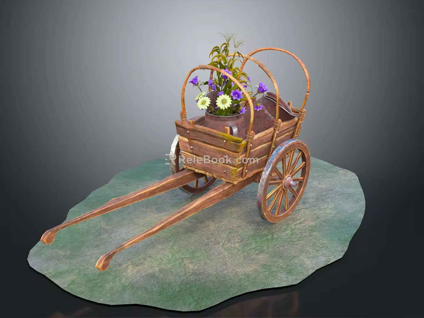 Modern Trolley Ancient Frame Car Frame Car Board Carriage 3d model