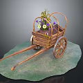Modern Trolley Ancient Frame Car Frame Car Board Carriage 3d model