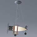 Unique Airplane Shaped Chandelier Featuring Metal Structure And Illuminated Warm Light