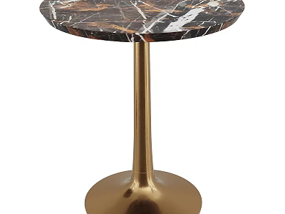 Elegant Modern Side Table With Marble Top And Gold Metal Leg Design 3d model