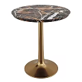 Elegant Modern Side Table With Marble Top And Gold Metal Leg Design 3d model