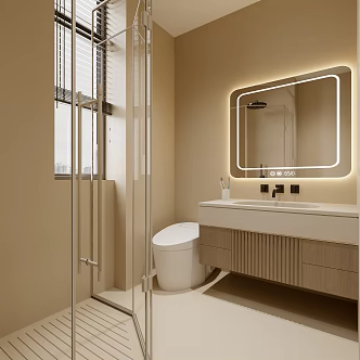 Cream wind toilet 3d model