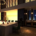 Elegant Chinese Restaurant Interior With Round Dining Table Green Chairs And Chandeliers
