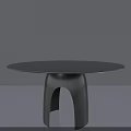 Modern Gray Round Dining Table With Unique Arched Base For Minimalist Interior Design 3d model