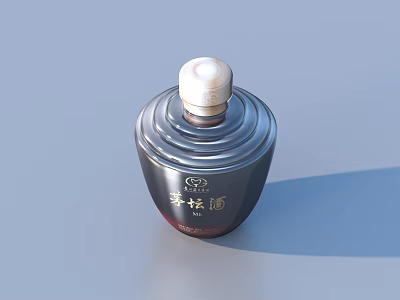 wine white wine bottle famous wine 3d model
