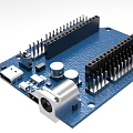 Industrial Circuit Board Equipment with USB Port Capacitors and Pins Electronic Components on Blue Board