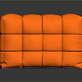 Orange Cubic Soft Fabric Stool For Home Living With Square Pattern Design 3d model