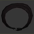 Gray Fabric Loop Accessory Featuring Intricate Knot And Metal Ring Design