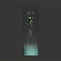 Decorative Water Fountain Sculpture With Transparent Base Spiral Metal And Water Droplets