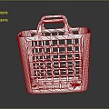 White Plastic Storage Basket With Grid Design And Handle For Home Use 3d model