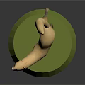 Weasel 3D Model With Long Tail Standing On Green Circular Base