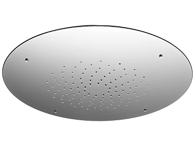 Round Stainless Steel Shower Head With Polished Surface And Multiple Spray Holes 3d model