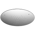 Round Stainless Steel Shower Head With Polished Surface And Multiple Spray Holes