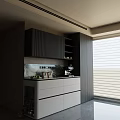 Modern Sideboard Interior Design With Dark Wood Cabinet White Drawers And Decorative Items