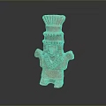 Traditional Ancient Terracotta Human Figure Sculpture With Headdress And Necklace Decoration
