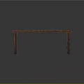 Dark Wooden Table With Smooth Tabletop And Sturdy Legs Design 3d model