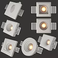 Modern White Downlights And Spotlights With Square Round Design For Indoor Lighting
