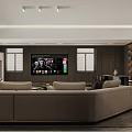 Modern Living Dining Room Interior With Sectional Sofa Coffee Table And Artwork 3d model