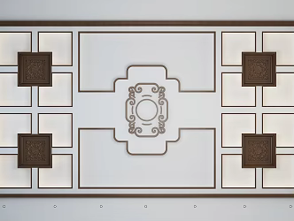 New Chinese-style Ceiling 3d model