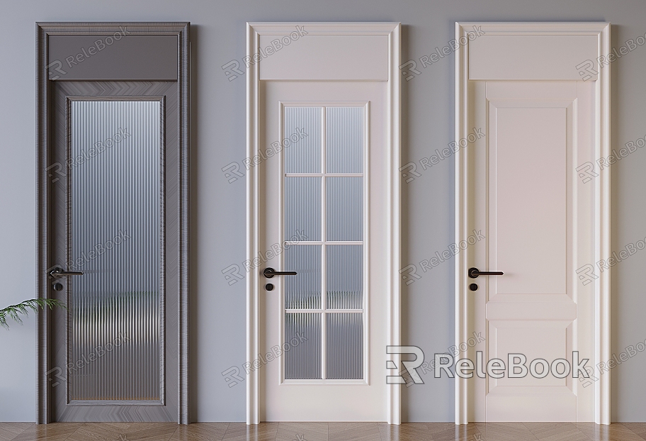 French Cream Style Glass Door Changhong Glass Swing Door French Solid Wood Single Door model