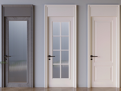 French Cream Style Glass Door Changhong Glass Swing Door French Solid Wood Single Door model