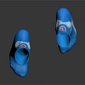 Blue Sports Socks With White Patterns And CR Logo For Daily Use