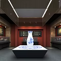 Cultural Center Exhibition Hall With Glass Display Cases Ancient Relics And Wall Exhibits