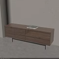 Modern Wooden TV Stand With Drawers Cabinets And Metal Legs Design