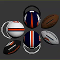 Denver Broncos Football Helmets And Sports Balls Display Collection Set