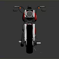 Naken Red Motorcycle Featuring White Accents Black Wheels And Chrome Exhaust Pipes