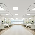 Hospital Outpatient Ward Interior With Beds Medical Equipment And Lighting
