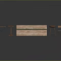 Modern Wooden Outdoor Chair With Green Cushion And Side Tables Benches Outdoor Seating Set
