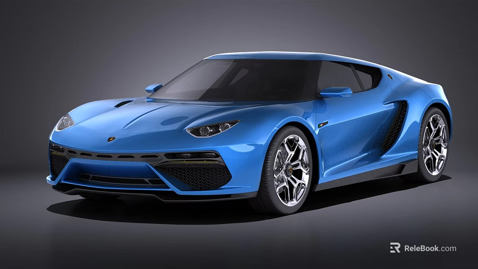 Blue Sports Car With Sleek Aerodynamic Design And Modern Exterior Features 3d model 