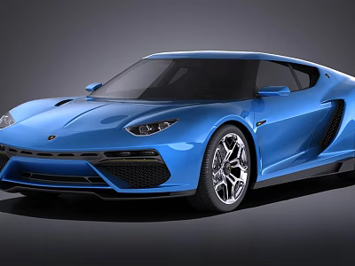 Blue Sports Car With Sleek Aerodynamic Design And Modern Exterior Features 3d model