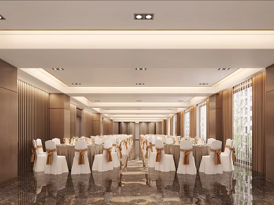Modern Ballroom Hotel Ballroom Restaurant 3d model