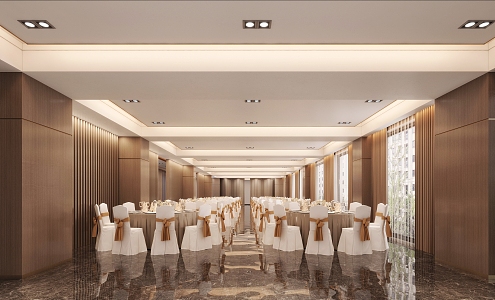 Modern Ballroom Hotel Ballroom Restaurant 3d model