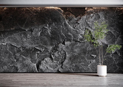 Modern background wall stone modeling wall 3d model