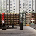Modern Tobacco and Liquor Store Interior with Shelves Wine Displays TV Screen and Seating Area