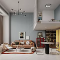 Modern Loft Apartment Interior With Staircase And Open Living Area