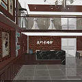 Elegant Wedding Dress Shop Interior Featuring Chandelier And Displayed Wedding Dresses On Counter