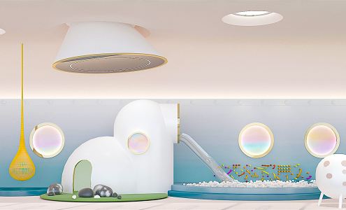 Modern Kindergarten Children's Park Children's Play Area Kindergarten Interior Rest Area Children's Indoor Playground Slide Ocean Ball Toys 3d model