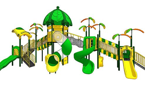 Modern slide children's water park slide entertainment equipment facilities 3d model