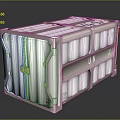 UN Labeled Liquid Transport Container With Brown Frame White Sections And Yellow Latches