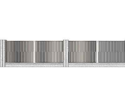 Modern wall, landscape wall, residential area wall, wrought iron wall, wall protection model