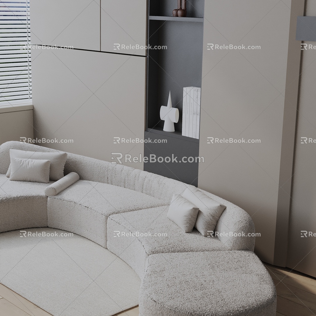 Three-seat sofa 3d model