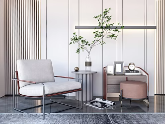 Modern Sofa Chair Casual Chair Stool Chair Vase Display 3d model